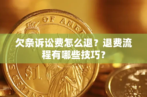武汉欠条诉讼费怎么退？退费流程有哪些技巧？