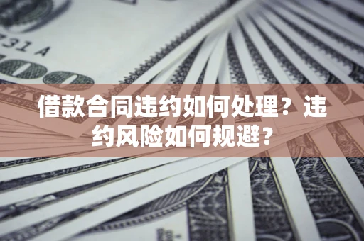 武汉借款合同违约如何处理？违约风险如何规避？