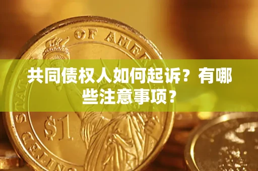 武汉共同债权人如何起诉？有哪些注意事项？